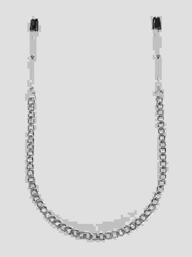 Bondage Boutique Adjustable Tweezer Nipple Clamps, Silver, hi-res